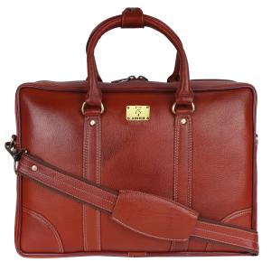 Pure Genuine Premium NDM Leather 15.5 Inch Briefcase Laptop Messenger Satchel Office Bag