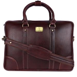 Pure Genuine Premium NDM Leather 15.5 Inch Briefcase Laptop Messenger Satchel Office Bag