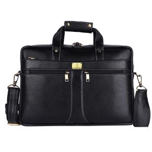 Pure Genuine Premium NDM Leather 16 Inch Briefcase Laptop Messenger Satchel Office Bag