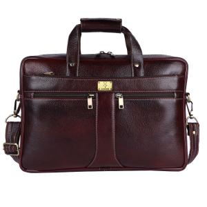 Pure Genuine Premium NDM Leather 16 Inch Briefcase Laptop Messenger Satchel Office Bag