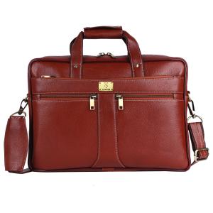 Pure Genuine Premium NDM Leather 16 Inch Briefcase Laptop Messenger Satchel Office Bag