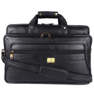 Pure Genuine Leather 16 Inch Stylish Padded Compartment Briefcase Satchel Laptop Messenger Travelling Office Bag