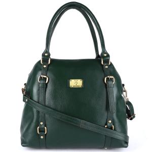 Genuine Full Grain Natural Leather Sling Top Handle satchel Handbags Shoulder tote Bags For Women Girls | 4 Metallic Buckles on Front Back | Large Size |