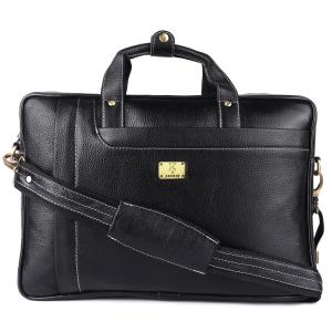 Pure Genuine Leather 15.5 Inch Stylish Briefcase Laptop Messenger Travelling Daily Use Bag With Spacious Vertical Zipper Front Pocket For Office Files