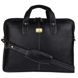 Zeenin Pure Genuine Leather 14.5 Inch Briefcase Laptop Messenger Crossbody Office Bag, Formal Look