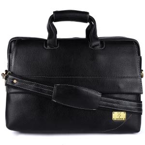 Pure Genuine Leather 15.5 Inch Briefcase Laptop Messenger Satchel Office Daily Use Bag