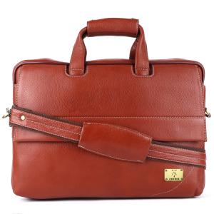 Pure Genuine Leather 15.5 Inch Briefcase Laptop Messenger Satchel Office Daily Use Bag