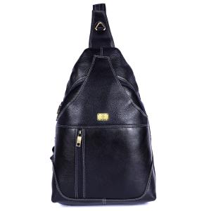 Pure Genuine Leather 17 inches Sling Cross Body Outdoor Travel Passport Chest Bag for Men and Women
