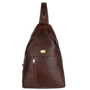Pure Genuine Leather 17 inches Sling Cross Body Outdoor Travel Passport Chest Bag for Men and Women