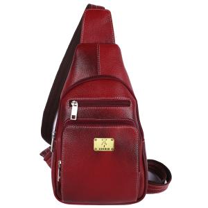Zeenin Pure Genuine Leather 12 inches Sling Cross Body Outdoor Travel Passport Chest Bag for Men and Women