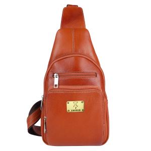 Zeenin Pure Genuine Leather 12 inches Sling Cross Body Outdoor Travel Passport Chest Bag for Men and Women