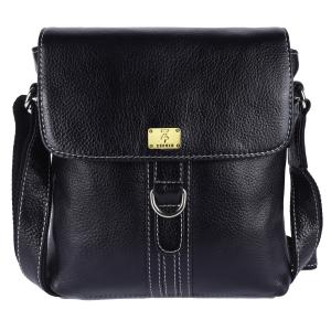 Pure Genuine Leather Messenger Shoulder 9 inch Sling Cross Body Travel Office D-Loop Handbag for Men & Women