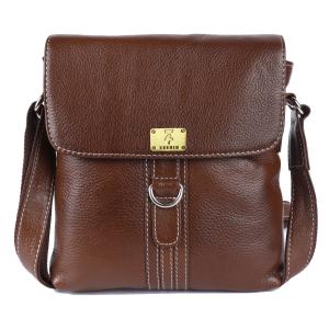 Pure Genuine Leather Messenger Shoulder 9 inch Sling Cross Body Travel Office D-Loop Handbag for Men & Women