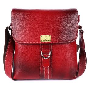 Pure Genuine Leather Messenger Shoulder 9 inch Sling Cross Body Travel Office D-Loop Handbag for Men & Women