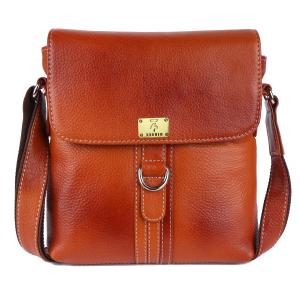 Pure Genuine Leather Messenger Shoulder 9 inch Sling Cross Body Travel Office D-Loop Handbag for Men & Women