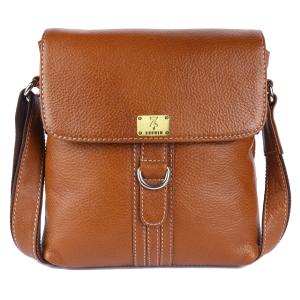 Pure Genuine Leather Messenger Shoulder 9 inch Sling Cross Body Travel Office D-Loop Handbag for Men & Women