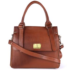 Genuine Leather Crossbody Sling Messenger Slim Shoulder Purse Satchel Bag for Women & Girls | Golden Zipper | Medium Size |