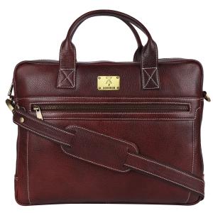 Pure Genuine Premium NDM Leather 15 Inch Stylish Briefcase Laptop Messenger Satchel Bag for Men Women