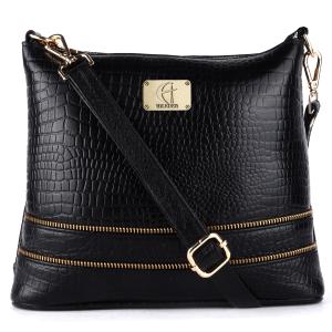 Genuine Leather Crossbody Sling Messenger Slim Shoulder Purse Satchel Bag for Women & Girls | Golden Zipper | Medium Size |