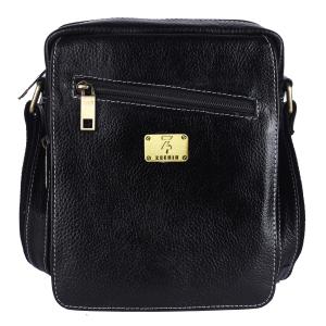Genuine Leather Messenger Shoulder 9 inch Sling Cross Body Travel Office Tablet Flap Handbag, Men Women