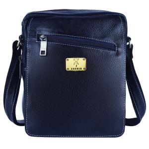 Genuine Leather Messenger Shoulder 9 inch Sling Cross Body Travel Office Tablet Flap Handbag, Men Women