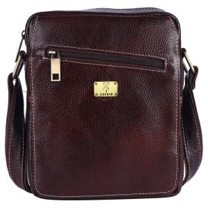 Genuine Leather Messenger Shoulder 9 inch Sling Cross Body Travel Office Tablet Flap Handbag, Men Women