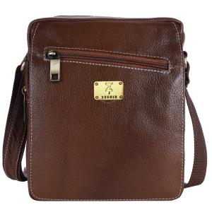 Genuine Leather Messenger Shoulder 9 inch Sling Cross Body Travel Office Tablet Flap Handbag, Men Women
