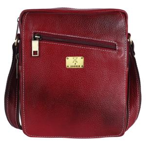 Genuine Leather Messenger Shoulder 9 inch Sling Cross Body Travel Office Tablet Flap Handbag, Men Women