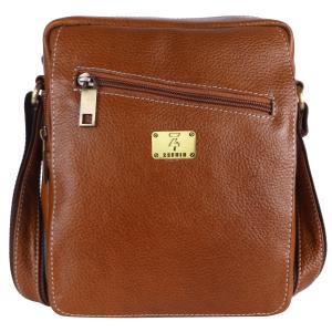 Genuine Leather Messenger Shoulder 9 inch Sling Cross Body Travel Office Tablet Flap Handbag, Men Women